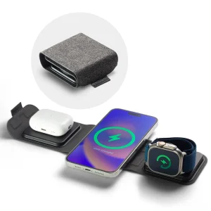 mophie - 3-in-1 Travel Charger with MagSafe for Apple iPhone, AirPods