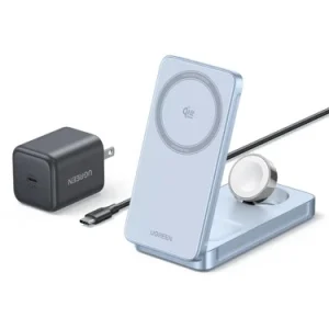 UGREEN 25W 3-in-1 Foldable Magflow Wireless Charger, Qi2 Magsafe Travel Charger
